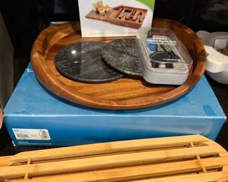Marble coasters, zippity wine tool kit, core classic cheese set