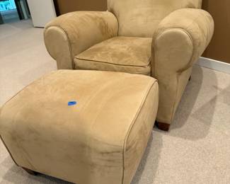 Pottery Barn Club Chair with Ottoman
