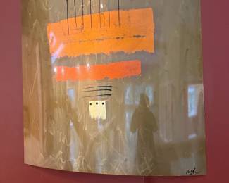 Signed metal wall art