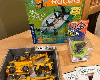CAT Mini Machines, Rubber Band Racers, Precision Gyroscope
