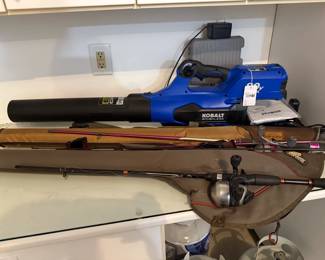 Kobalt 80v brushless blower, fishing rods