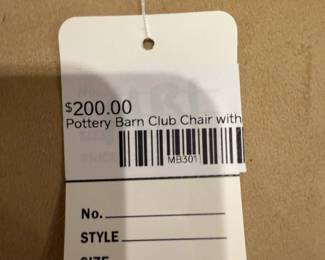 Pottery Barn Club Chair with Ottoman