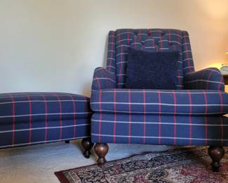 $50 Friday Plaid reading chair & ottoman 