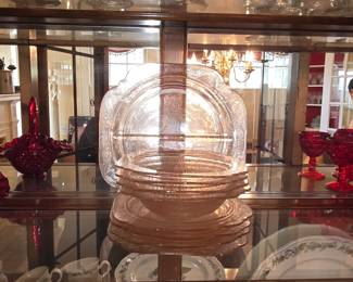 Pink depression glass