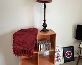 Small bookcase and table lamp