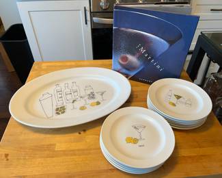 Martini by Ursula Dodge platter and cocktail plates
