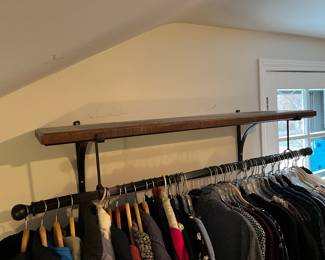 Clothing rod and shelf unit
