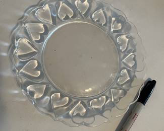 Tiffany & Co crystal heart plate