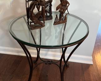 Glass/metal side table