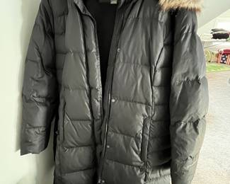 Eddie Bauer down coat with fur trimmed collar