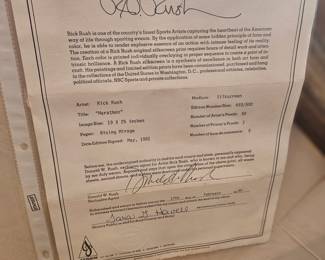 Rick Rush Certificate of Authenticity  