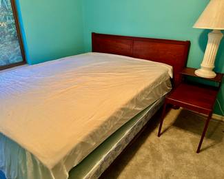 Danish Headboard and Rails
MCM Nightstand 
Full size Mattress