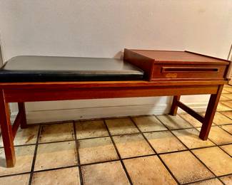 MCM Danish Silkborg Window Bench with drawer