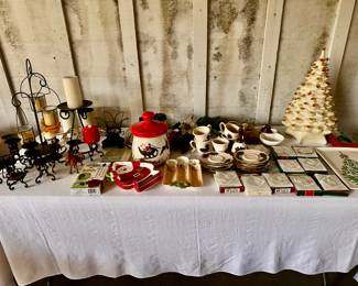 Christmas Dishes and Christmas Decorations 