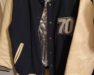 Vintage Leather Wool Quick Silver Varsity Jacket