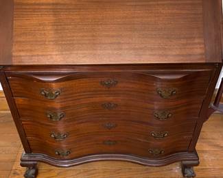 Vintage Mahogany Pigeon Hole Secretary with Key with 4 Drawers