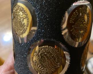 Mid Century Black Gold Rock Glasses