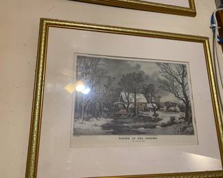 Currier and Ives Prints Framed