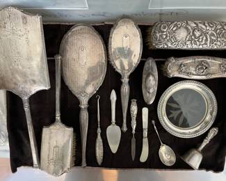 Sterling silver vanity pieces and more.