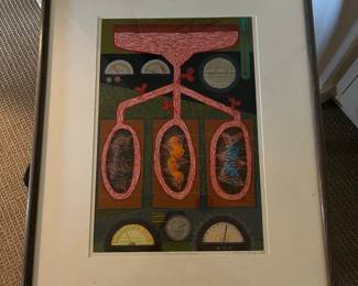 Framed pastel by artist Anne Hughes.