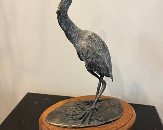Bob Winship bronze heron sculpture, 1999.
