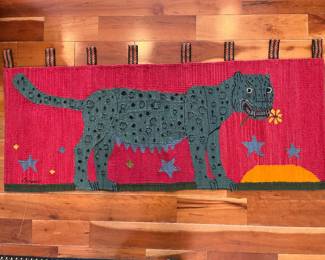 Saul Borisov pictorial weaving of a leopard/jaguar.