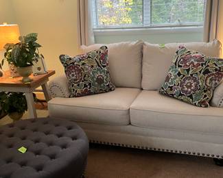 Loveseat, end table, ottoman