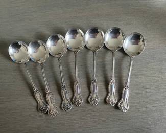Pretty set of spoons, plate
