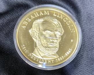 Abraham Lincoln Presidential Trial Dollar, Believed To Be Gold Plated