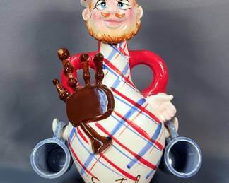 Star Set Creations Hunter Scotch Decanter, Scotch Bagpiper Decanter With 4 Cups, 9.5" Tall And Pal Mar Hugging Golfers Double Decanter, 7.5" Tall