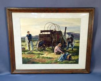Marvin Nye "Mornin' On The Range" Framed, Matted Watercolor, 25" x 31"