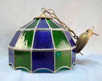 Stained Glass Pendant Light, 12"
