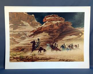 Frank McCarthy The Greenwich Workshop Print "Dust-Stained Posse" Signed And Numbered 371/1000, 30" x 22"