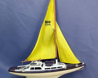 Eldon Racing Sloop Sail Boat Toy, 17" x 24" x 5", And Gee Bee R-1 Racer Model, New In Box