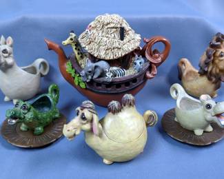 Apsit Resin Noah's Ark Tea Set, 8pc