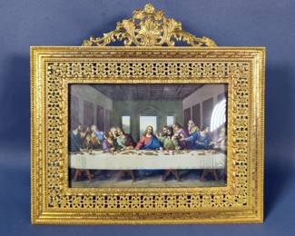 Kiki Original Etchings, Including Pollo Rey, Hair-do And More, Total Qty 6, All Are Numbered, David Crown "Moses" Etching And The Last Supper Print In 24K Gold Plated Frame With Convex Glass, 7" x 7.5"