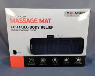 Belmint 10-Motor Plush Massage Mat With Switchable Heat, Model Bel-Masmat-Bk, New In Box