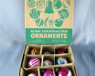 Shiny Brite Hand Painted Glass Ornaments, Various Sizes And Designs, Contents Of 2 Boxes