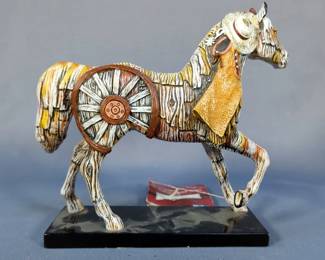 The Trail Of Painted Ponies "Bunkhouse Bronco" By Artist Lynn Bean, Numbered 2E/5036, 7" Tall