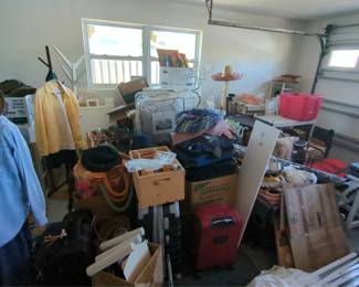 Unexplored garage used as short term storage. Most of the items appear clean new and useful. Check back as we get it straightened out