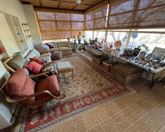 Furniture, Rug, Lamps, Knick Knacks, Wicker Baskets