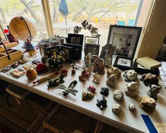 Stone Frogs, Picture Frames, Light Up Globe, etc.