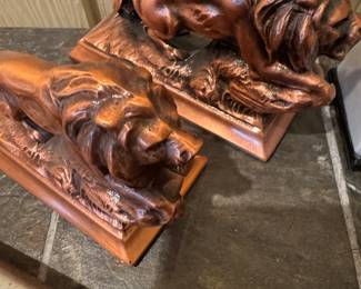 vintage copper figurine of a lion