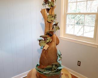 Copper and brass with driftwood fountain by Andy Brinkley 5 feet tall