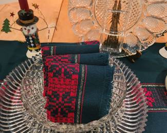 Crystal serving pieces