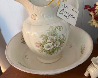 Antique pitcher and bowl 