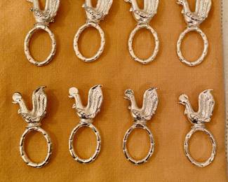 SILVER PLATE ROOSTER NAPKIN RINGS