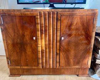 ART DECO BURL WOOD BUFFET / BAR