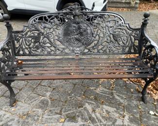 CAST ALUMINUM OUTDOOR BENCH