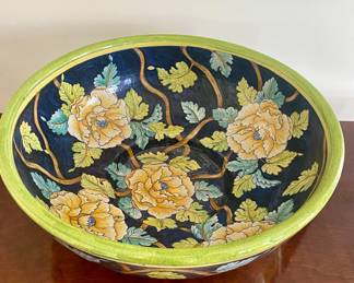 XTRA LARGE HAND PAINTED PROVENCE BOWL .